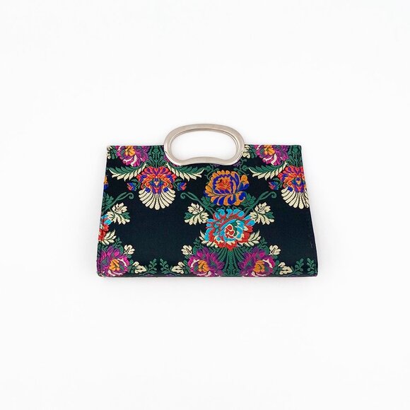 Source Unknown Handbags - Floral Embroidered Satin Clutch | LIKE NEW!